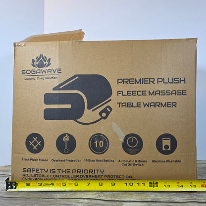 NIOB New SOGAWAVE Premier Plush Fleece Massage Table Warmer- 10 Heat Settings