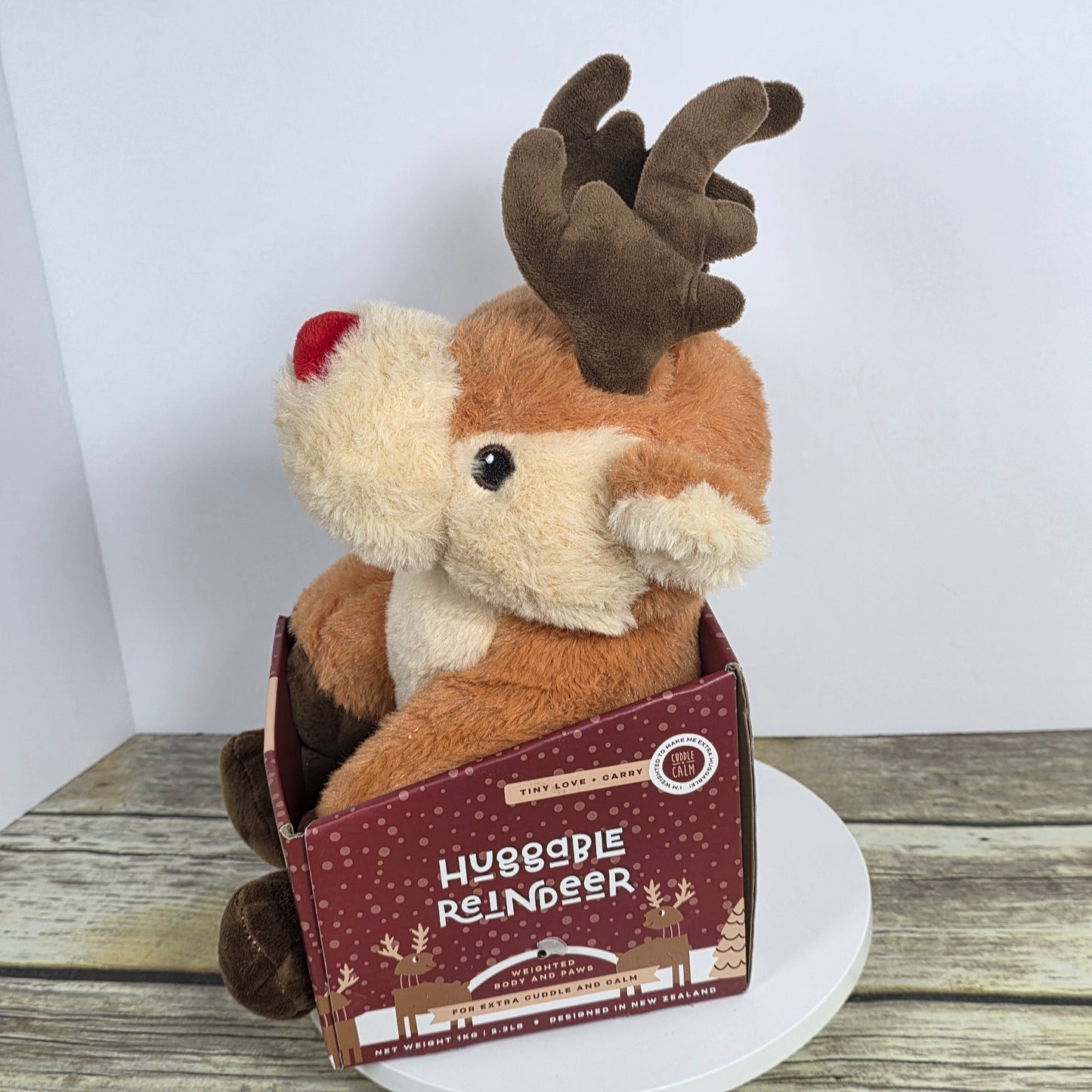 New Tiny Love + Carry Huggable Reindeer Weighted Body & Paws Calm Comfort Plushie