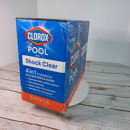 Clorox® Pool&Spa™ Shock Clear, for Crystal Clear Swimming Pool Water, Swim-ready in 15 minutes, Suitable for vinyl pools (12-Pack)
