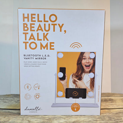 NIB New Danielle Creations Bluetooth LED Vanity Mirror Wireless Charging