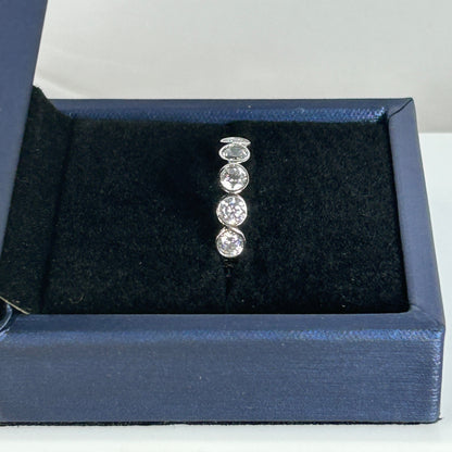 Sterling Silver Bezel Set White Sapphire Ring Nickel Free
