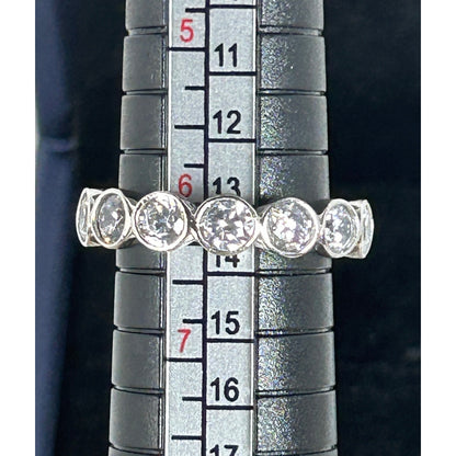 Sterling Silver Bezel Set White Sapphire Ring Nickel Free