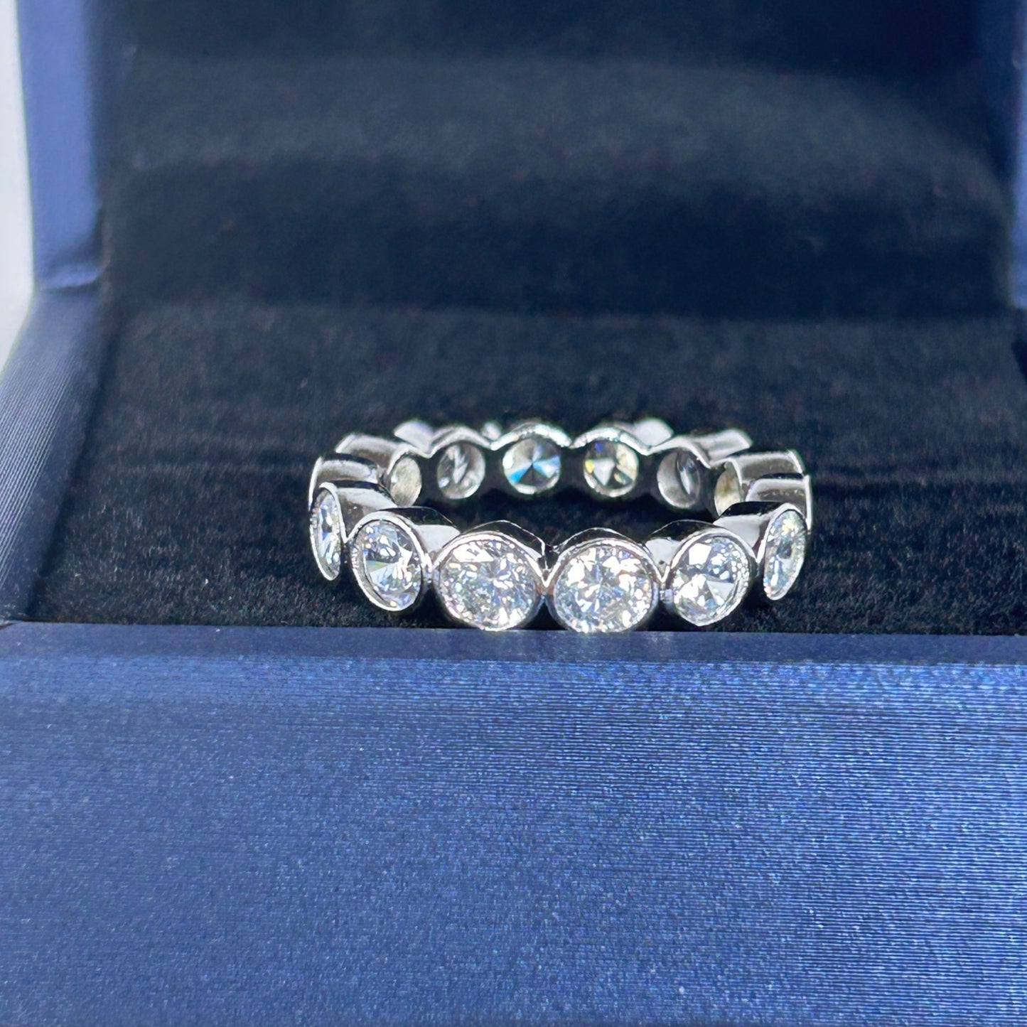 Sterling Silver Bezel Set White Sapphire Ring Nickel Free