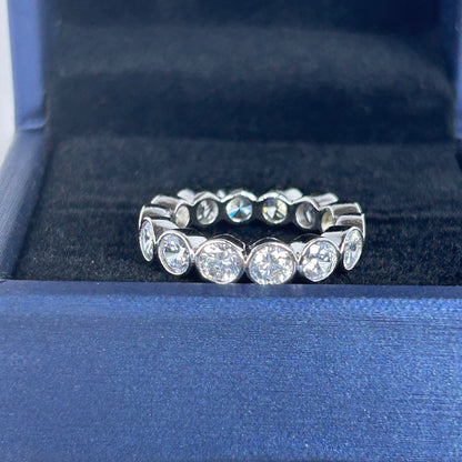 Sterling Silver Bezel Set White Sapphire Ring Nickel Free