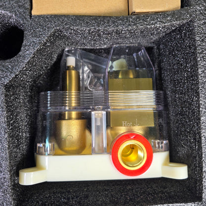 SR Sun Rise Luxury Rain Shower System With Handheld  Brushed Gold Finish  H59 Brass Build  cUPC Certified  Model SRSH-BG1003