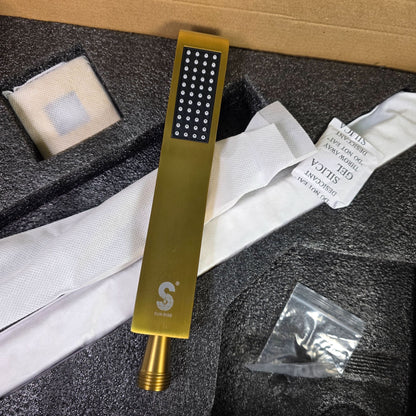 SR Sun Rise Luxury Rain Shower System With Handheld  Brushed Gold Finish  H59 Brass Build  cUPC Certified  Model SRSH-BG1003