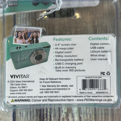 Vivitar 44MP PopSnap VEC S124 Digital Camera With 2.4" Screen & 16X Zoom