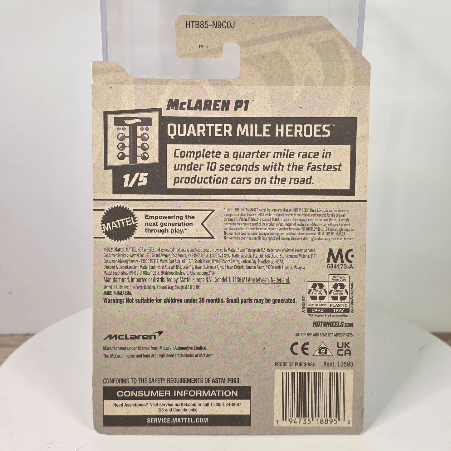 Hot Wheels McLaren P1 Blue Die-Cast Car