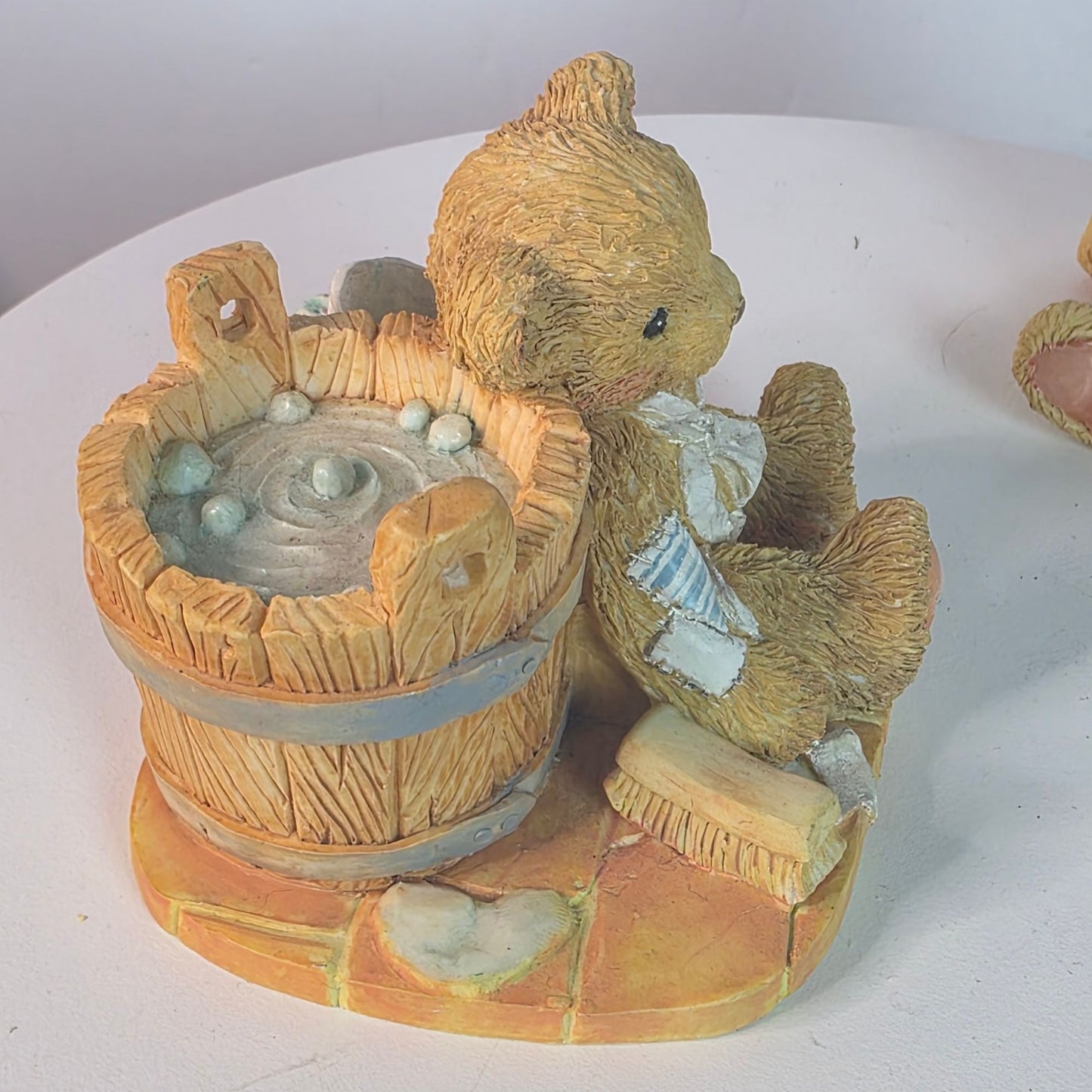 Vintage Cherished Teddies Figurines "Joshua Love Repairs All" & "Arthur August" Collectible Bears