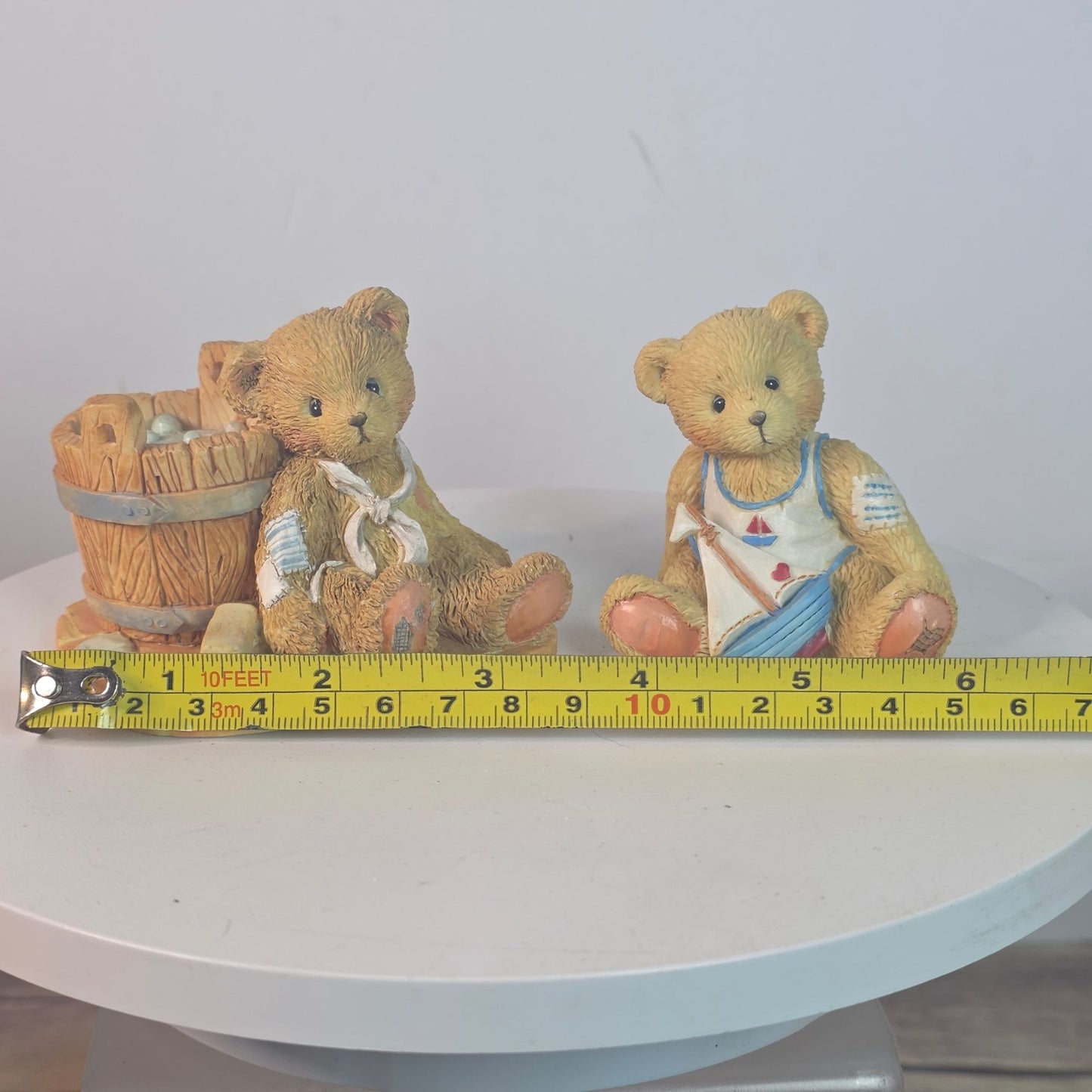 Vintage Cherished Teddies Figurines "Joshua Love Repairs All" & "Arthur August" Collectible Bears