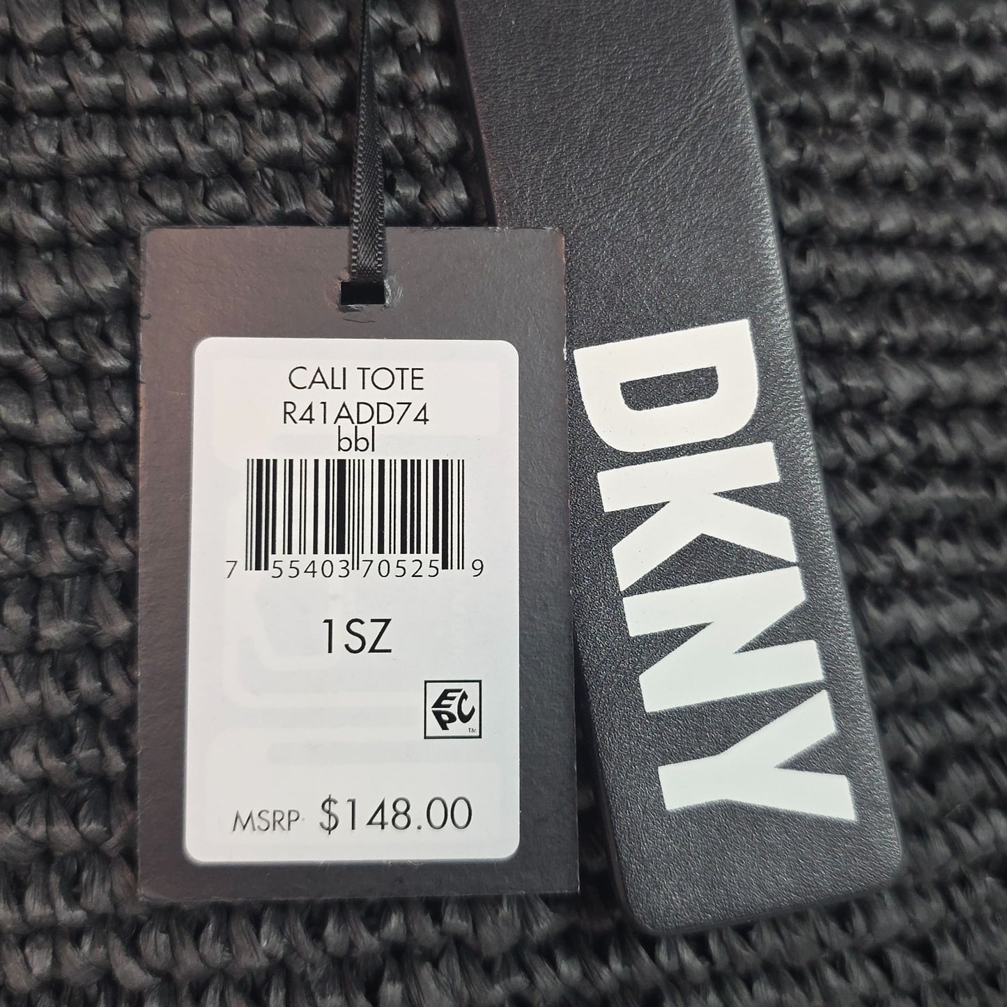 DKNY Black Cali Tote Bag With Leather Straps