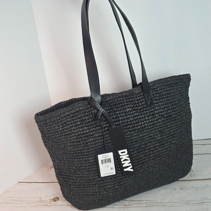DKNY Black Cali Tote Bag With Leather Straps