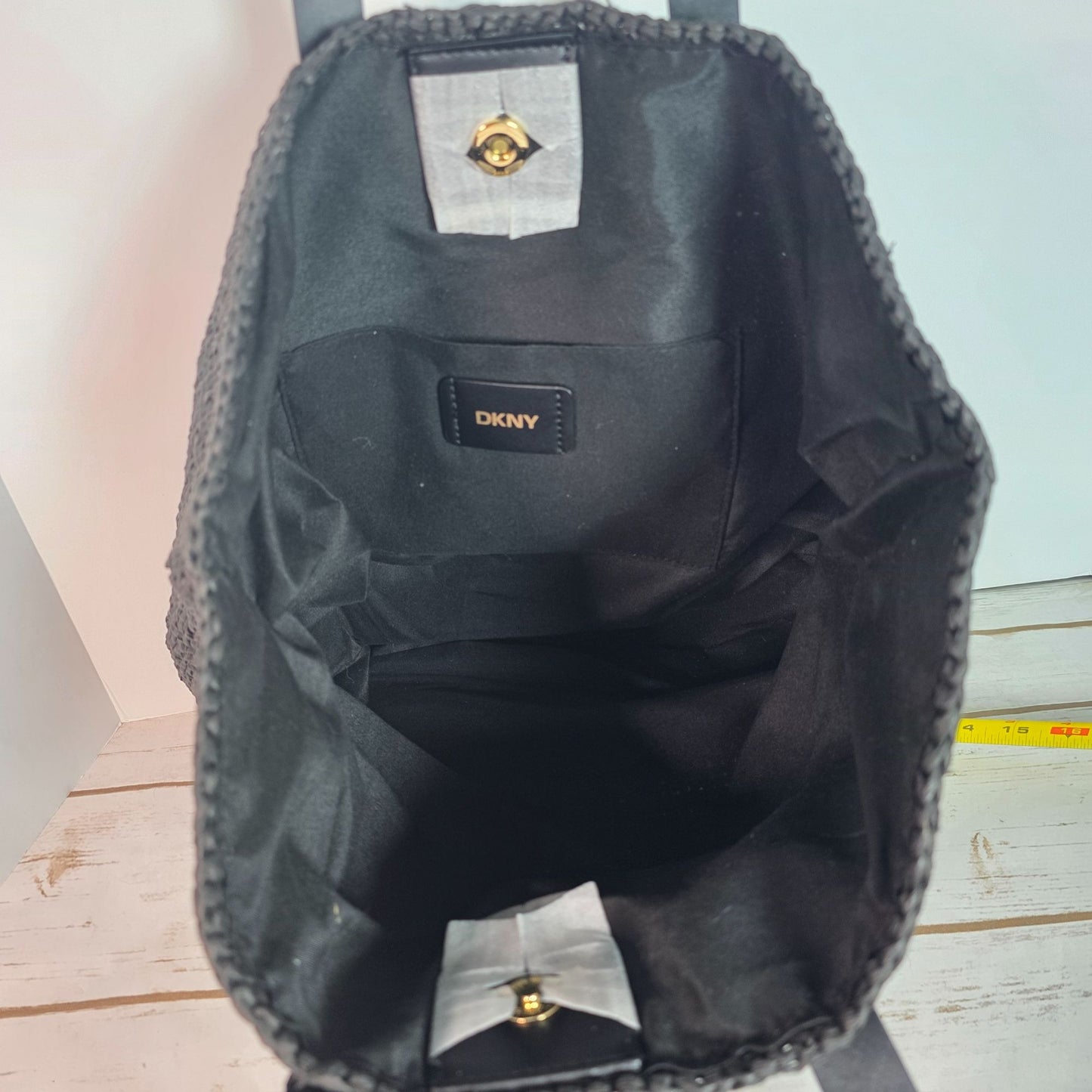 DKNY Black Cali Tote Bag With Leather Straps