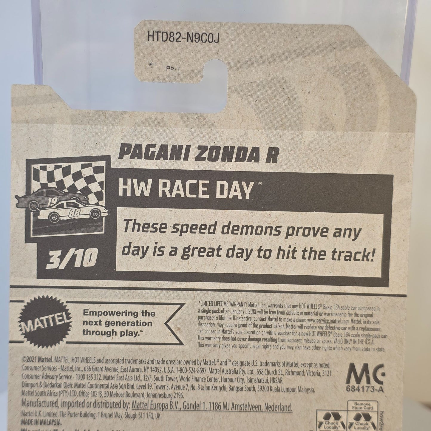 Hot Wheels Pagani Zonda R HW Race Day Diecast Model Yellow