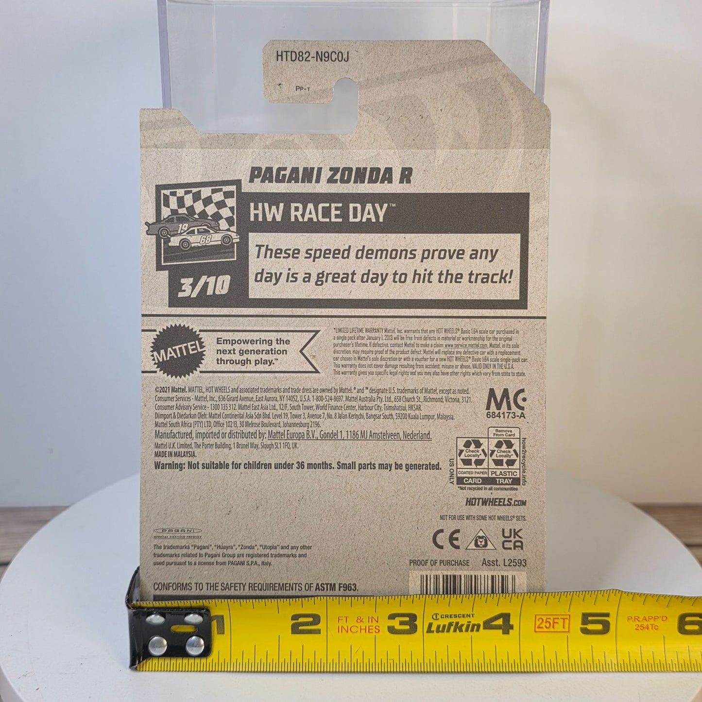 Hot Wheels Pagani Zonda R HW Race Day Diecast Model Yellow