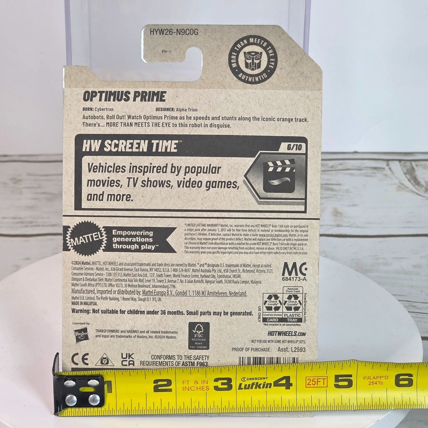 Hot Wheels Transformers Optimus Prime Die-Cast Truck 104/250 New For 2025