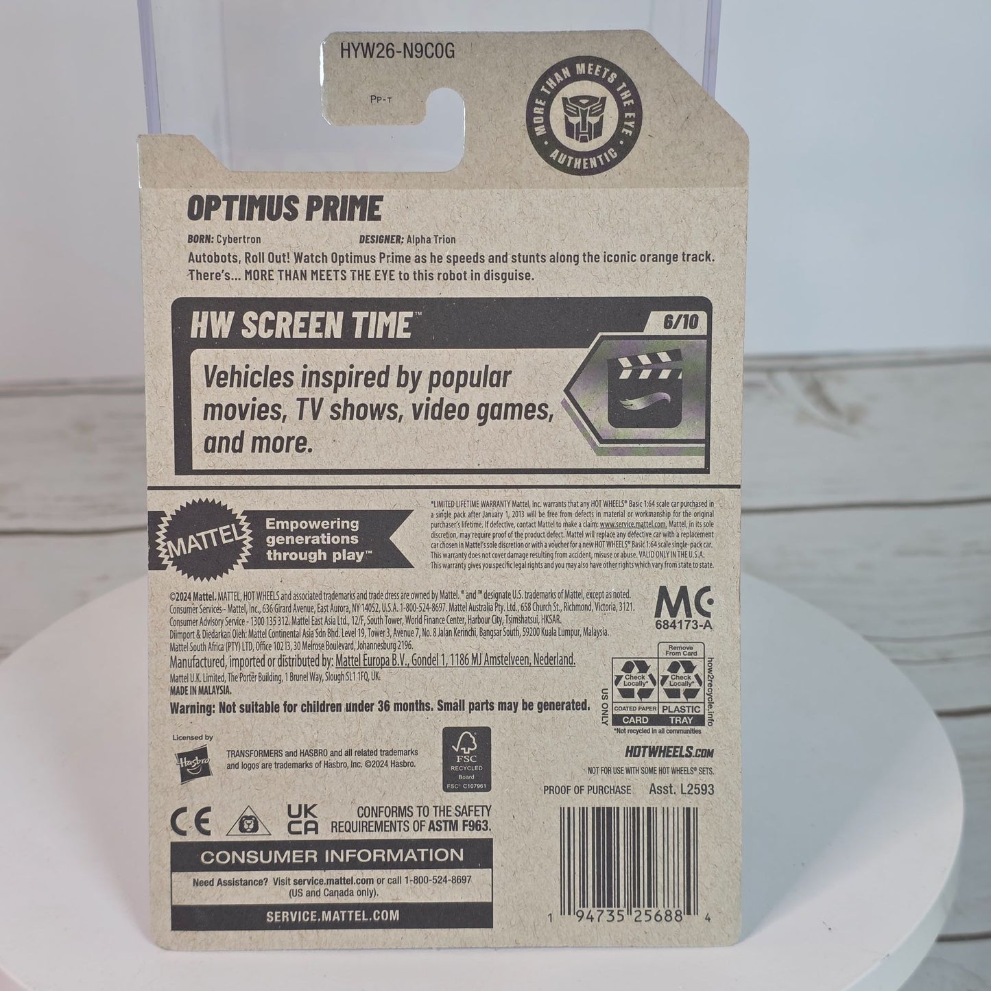 Hot Wheels Transformers Optimus Prime Die-Cast Truck 104/250 New For 2025