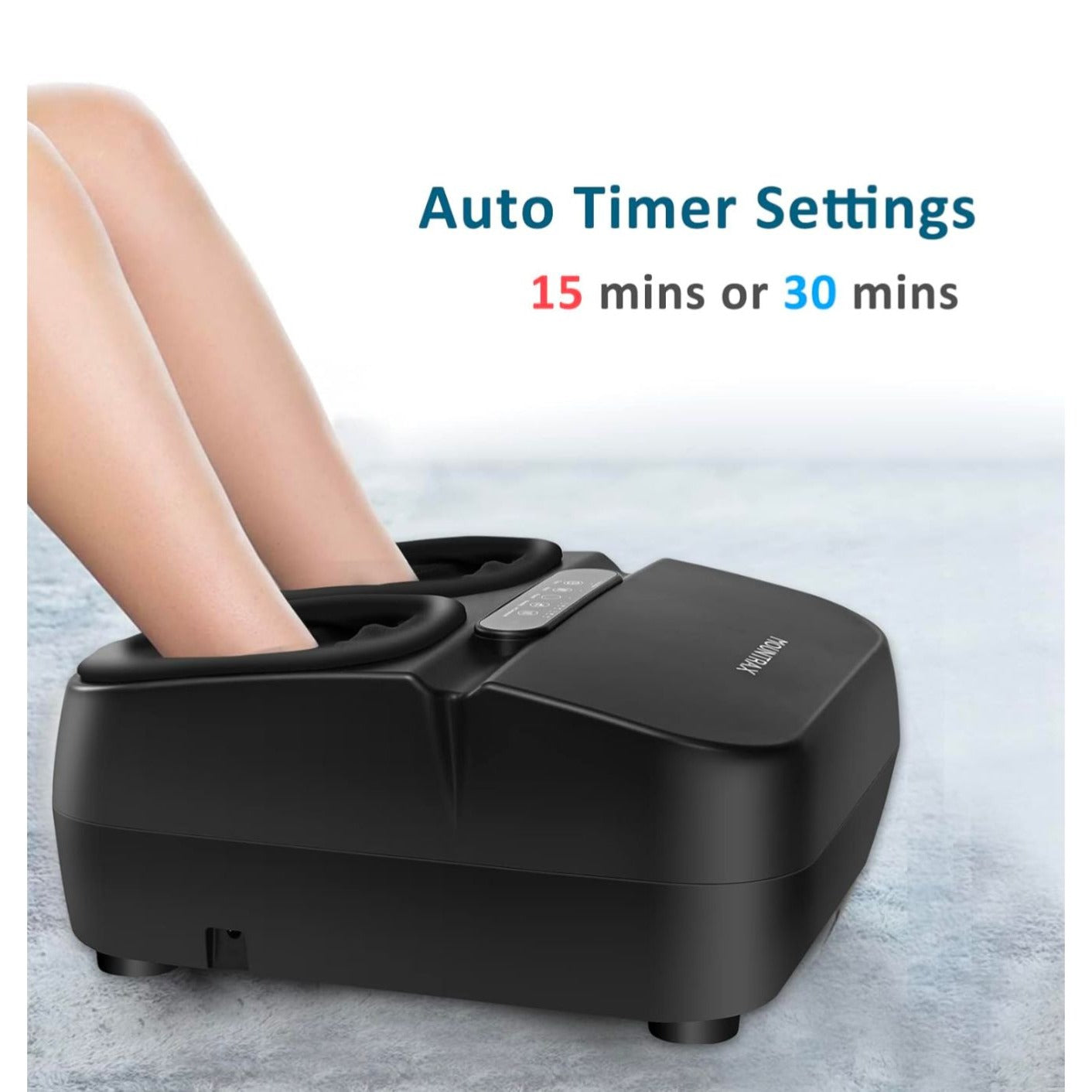 Mountrax Foot Massager W/ Remote Control - Kneading Shiatsu Heat & Timer - Black - Fits Up To Size 12 Feet