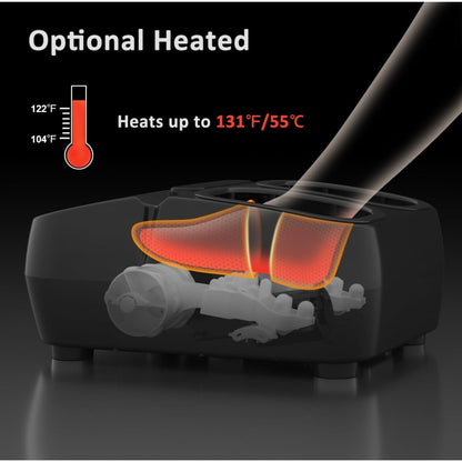 Mountrax Foot Massager W/ Remote Control - Kneading Shiatsu Heat & Timer - Black - Fits Up To Size 12 Feet