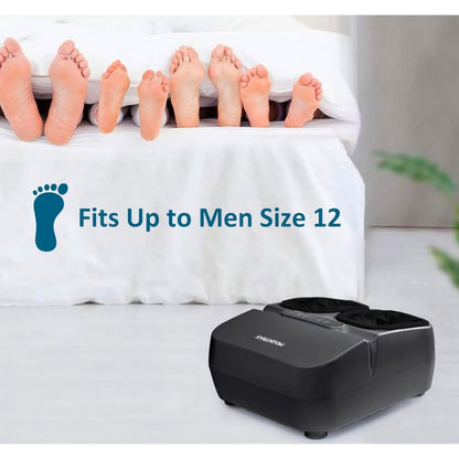 Mountrax Foot Massager W/ Remote Control - Kneading Shiatsu Heat & Timer - Black - Fits Up To Size 12 Feet