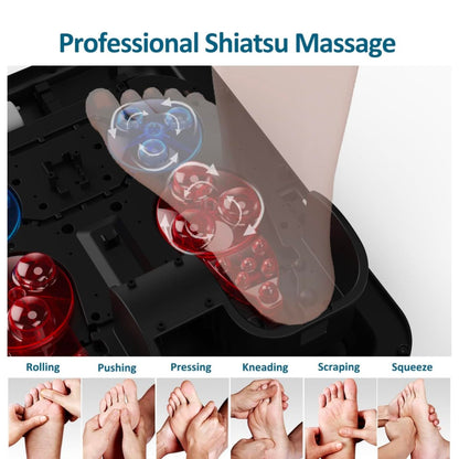 Mountrax Foot Massager W/ Remote Control - Kneading Shiatsu Heat & Timer - Black - Fits Up To Size 12 Feet