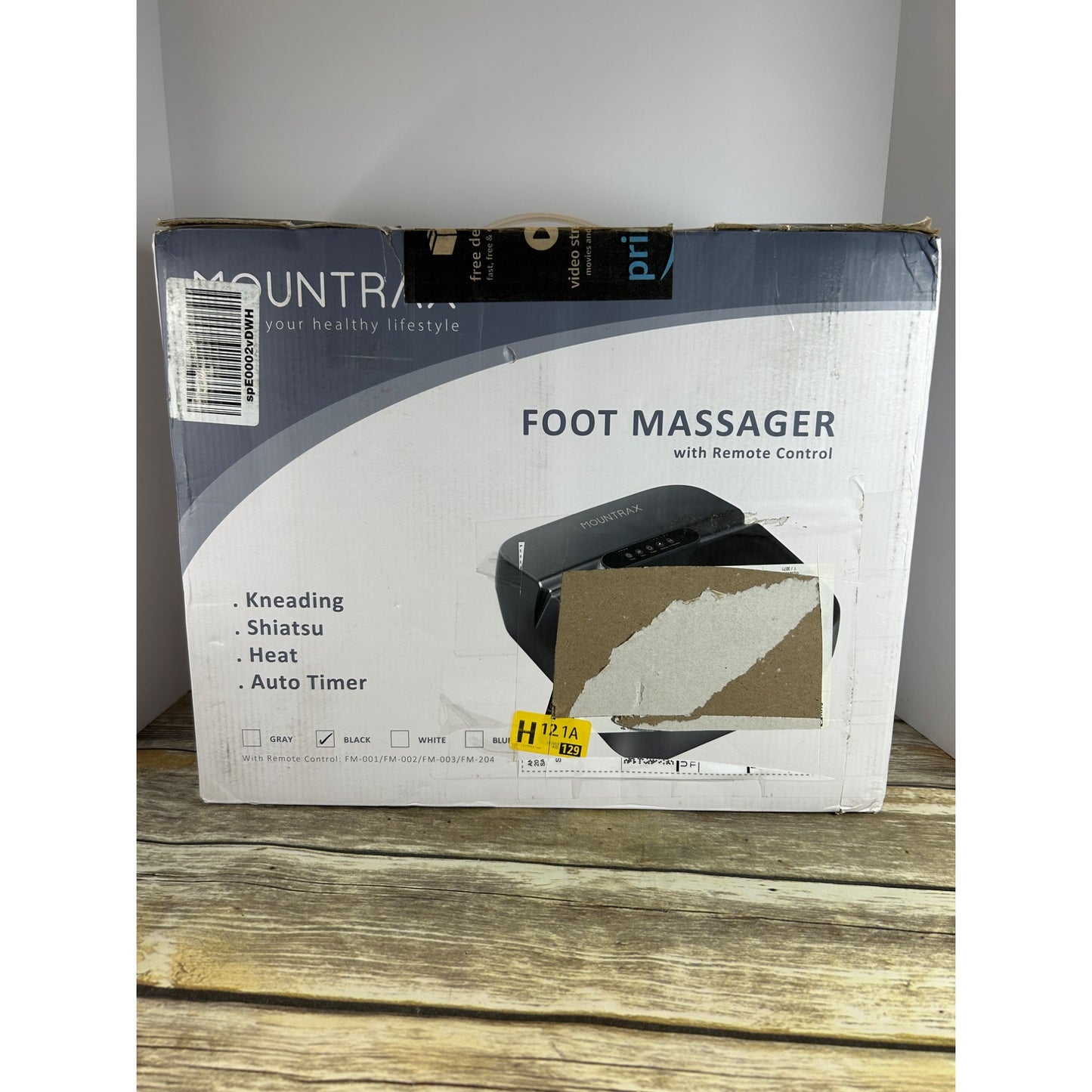 Mountrax Foot Massager W/ Remote Control - Kneading Shiatsu Heat & Timer - Black - Fits Up To Size 12 Feet