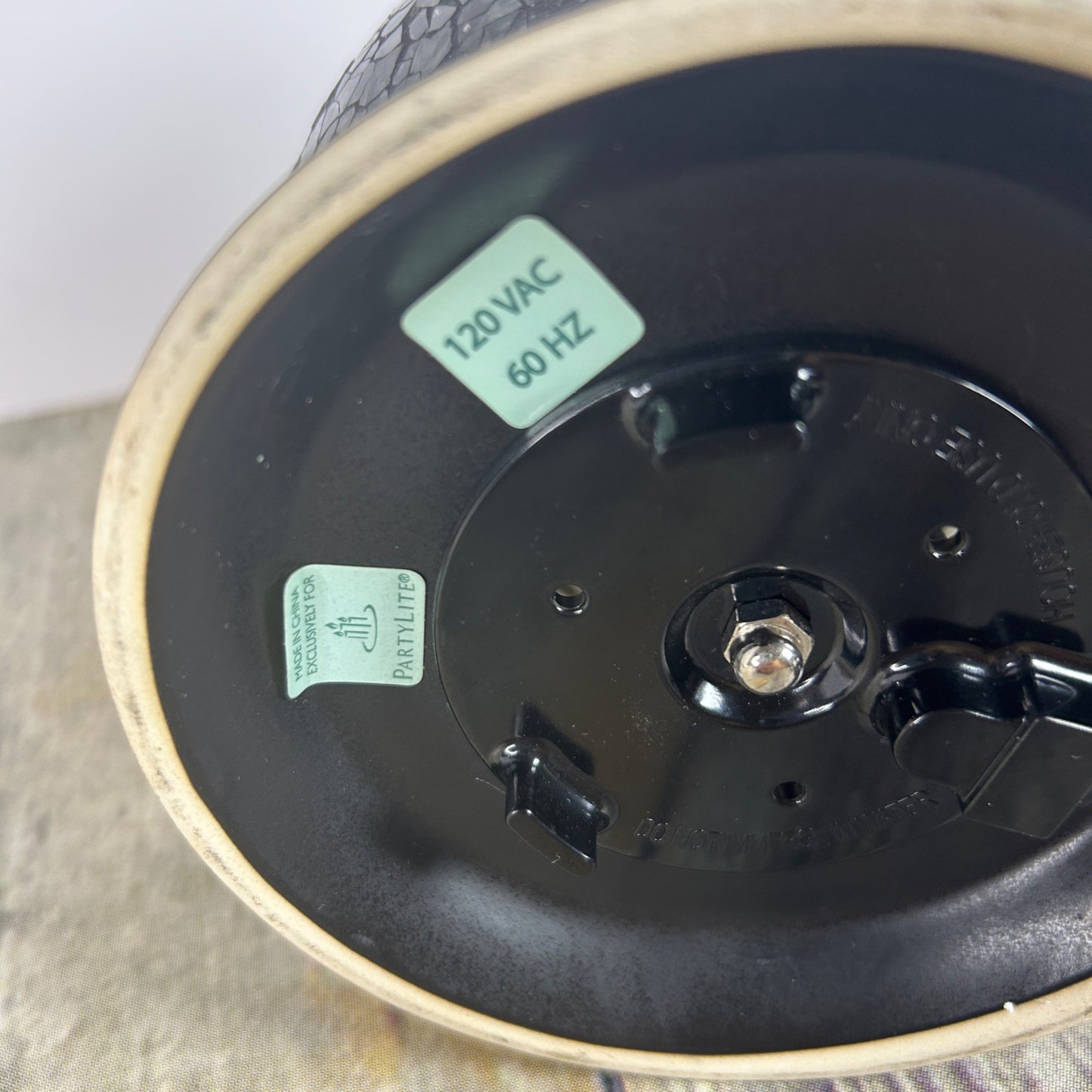 Black Mosaic Electric Wax Warmer Burner By PartyLite