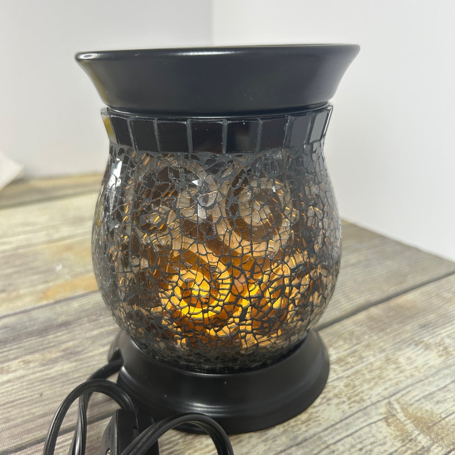 Black Mosaic Electric Wax Warmer Burner By PartyLite