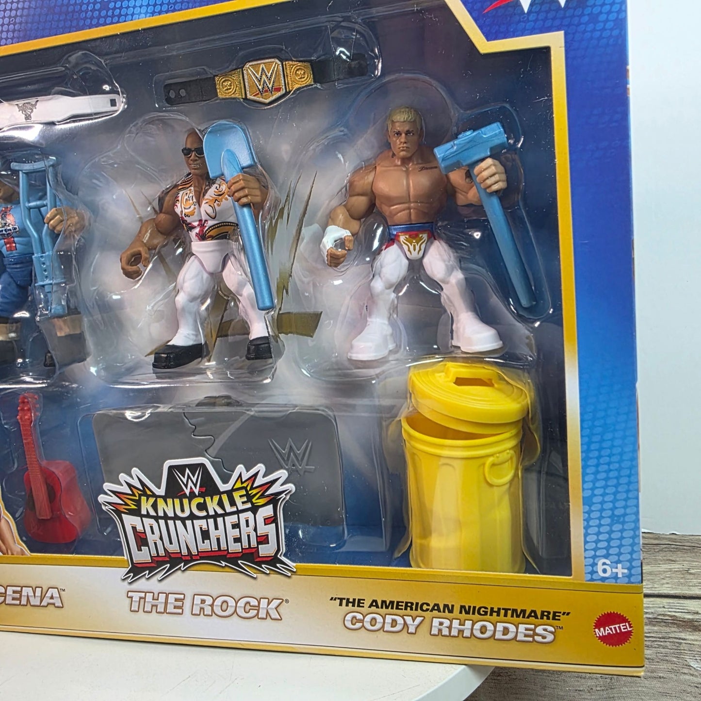 Walmart EXCLUSIVE! WWE Knuckle Crunchers 3-Pack John Cena The Rock Cody Rhodes NIB