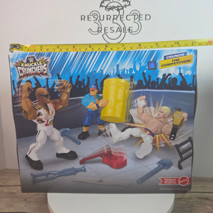 Walmart EXCLUSIVE! WWE Knuckle Crunchers 3-Pack John Cena The Rock Cody Rhodes NIB