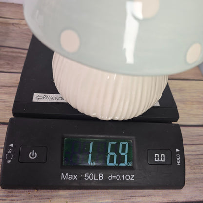 Ceramic Mushroom-Shaped Canister 6.5" Green & White