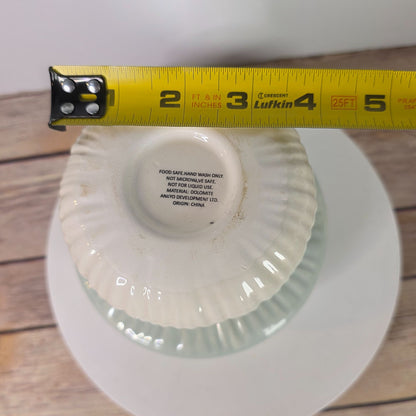 Ceramic Mushroom-Shaped Canister 6.5" Green & White