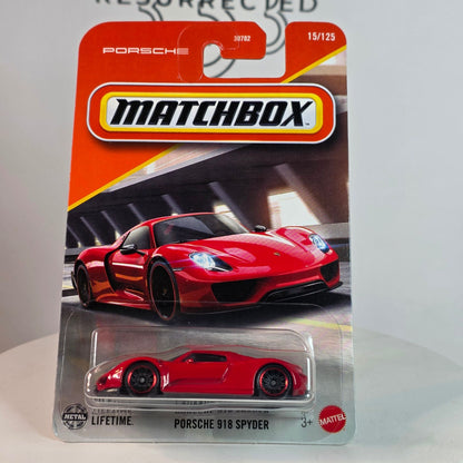 🔥 RARE 🔥 2025 Matchbox 15/125 Porsche 918 Spyder Red Die-Cast Metal Car NIP [30782]