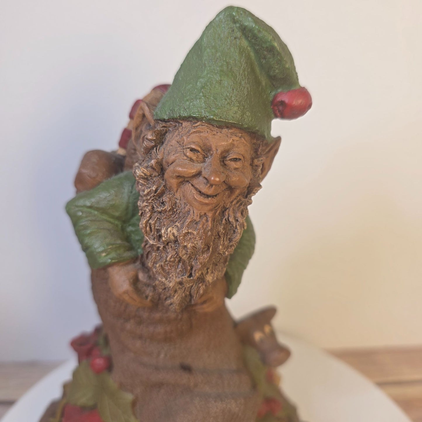 Tom Clark Yule Christmas Gnome Figurine 1984 Signed Cairn #1048 Rustic Holiday Decor