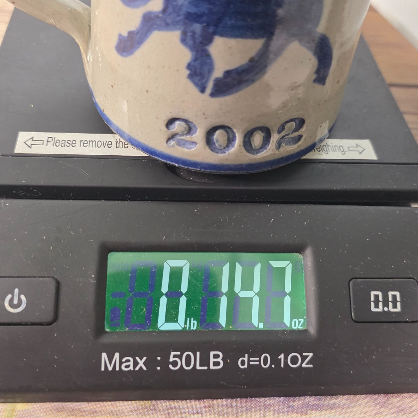 Hunters Run 2002 Blue Horse Stoneware Mug By Dan Harvey