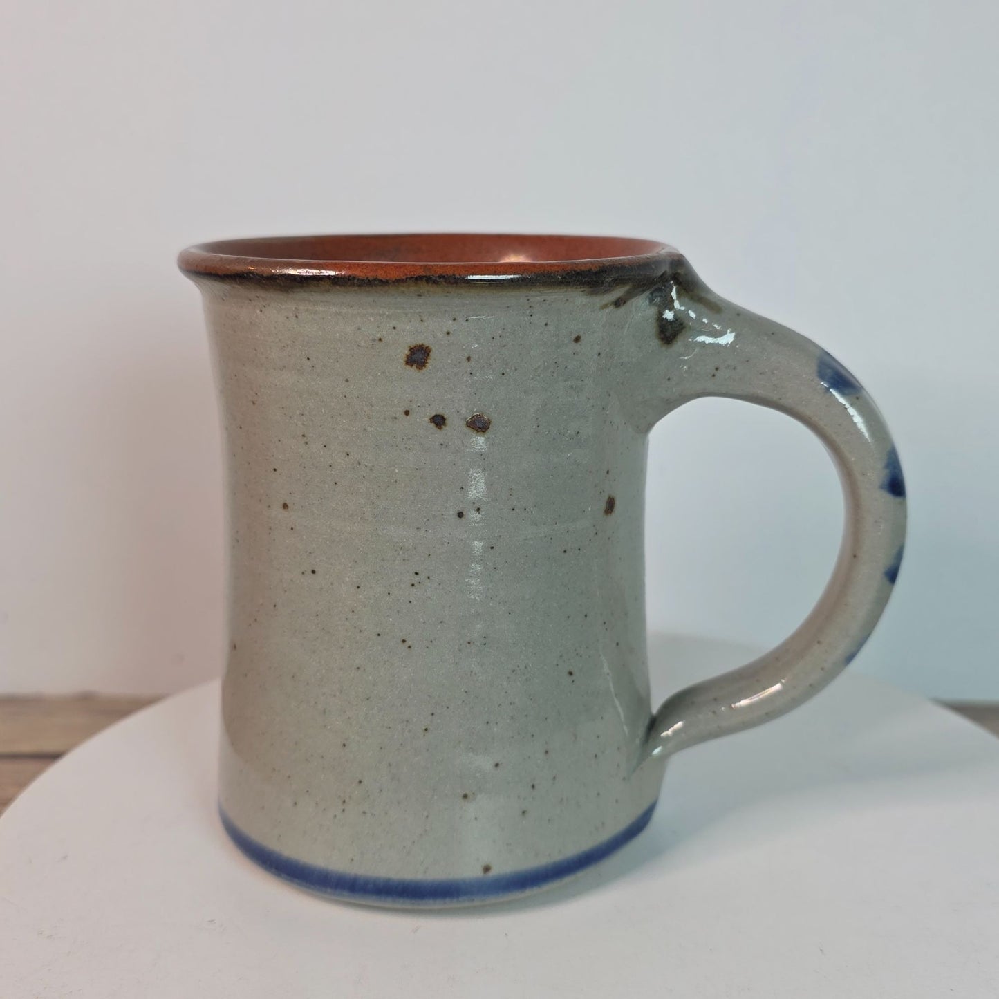 Hunters Run 2002 Blue Horse Stoneware Mug By Dan Harvey