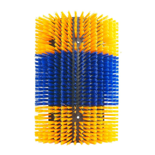 Farm Animals Grooming & Scratching Brushes With Hardware Yellow & Blue 2 pieces