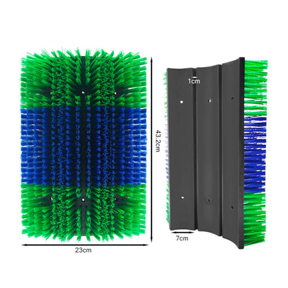 Farm Animals Grooming & Scratching Brushes With Hardware Yellow & Blue 2 pieces