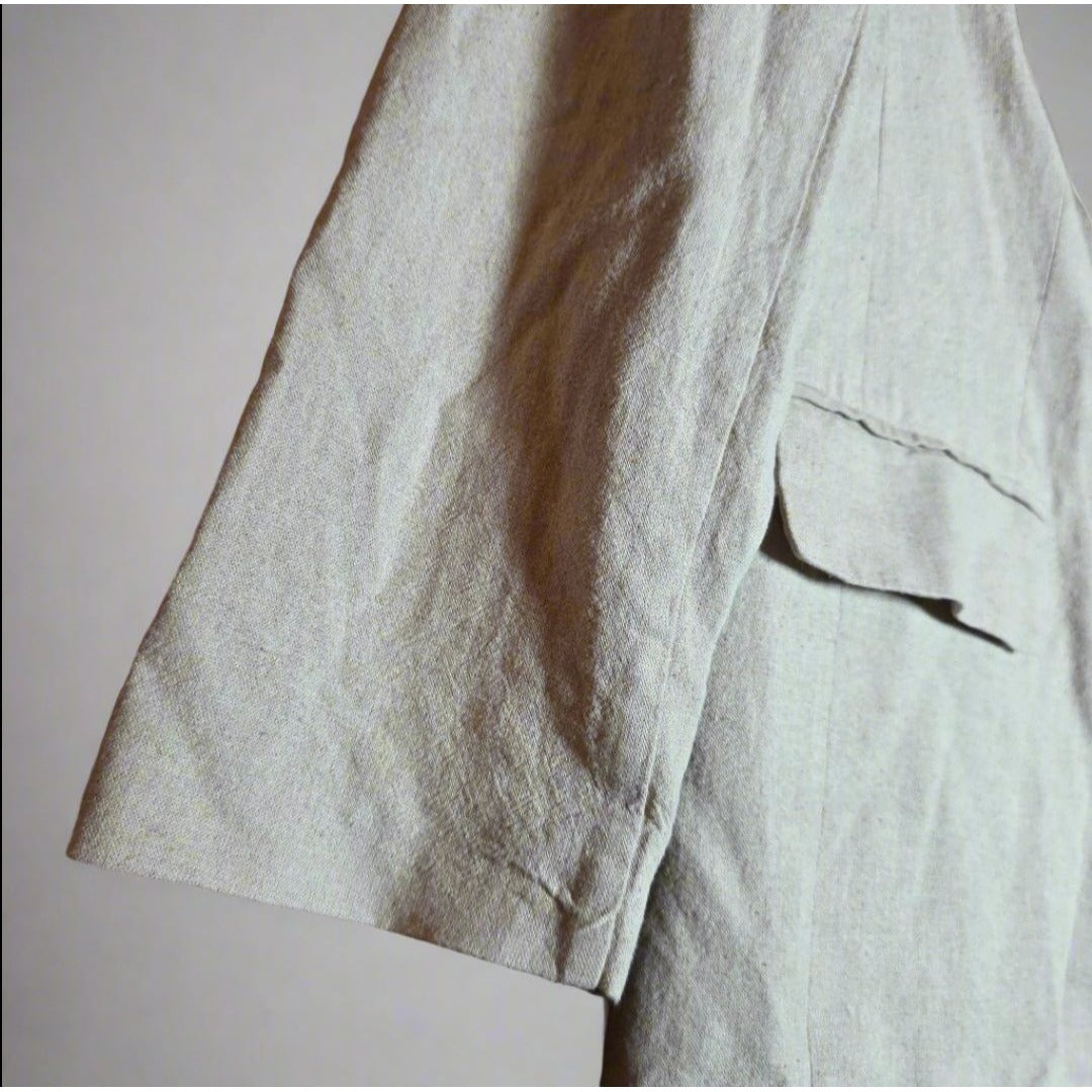 NWT New A New Day Womens Beige Single-Breasted Blazer S Responsible Style Linen Blend