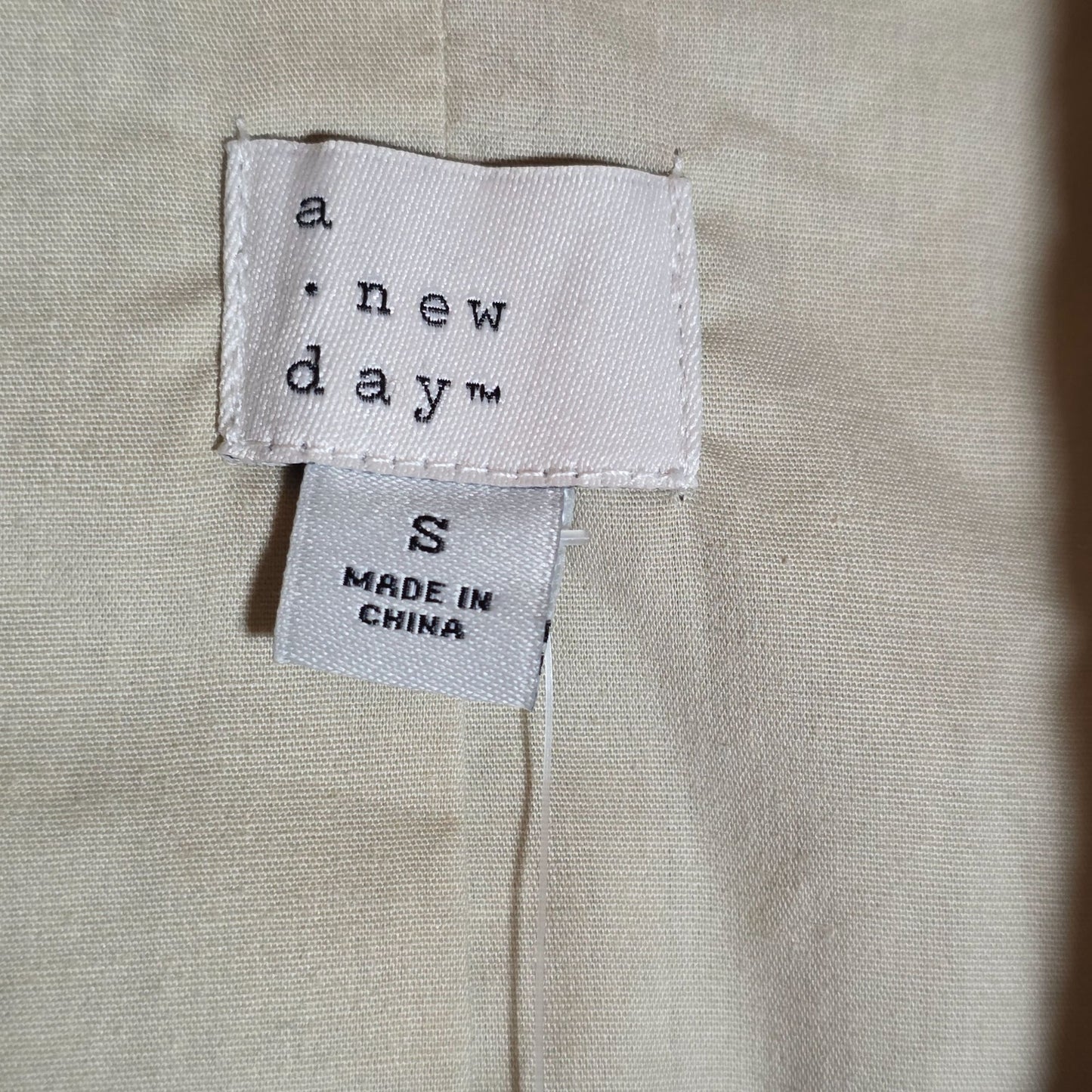 NWT New A New Day Womens Beige Single-Breasted Blazer S Responsible Style Linen Blend