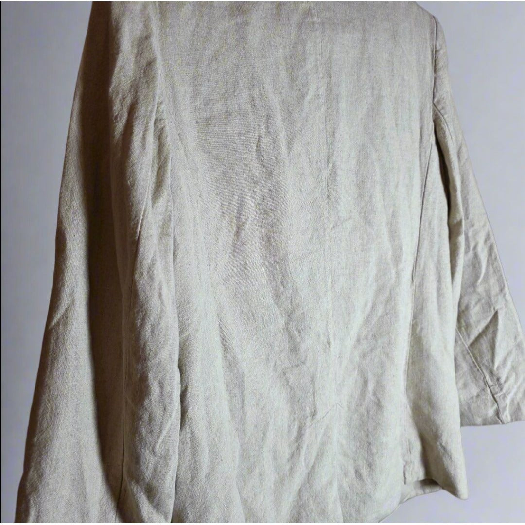 NWT New A New Day Womens Beige Single-Breasted Blazer S Responsible Style Linen Blend