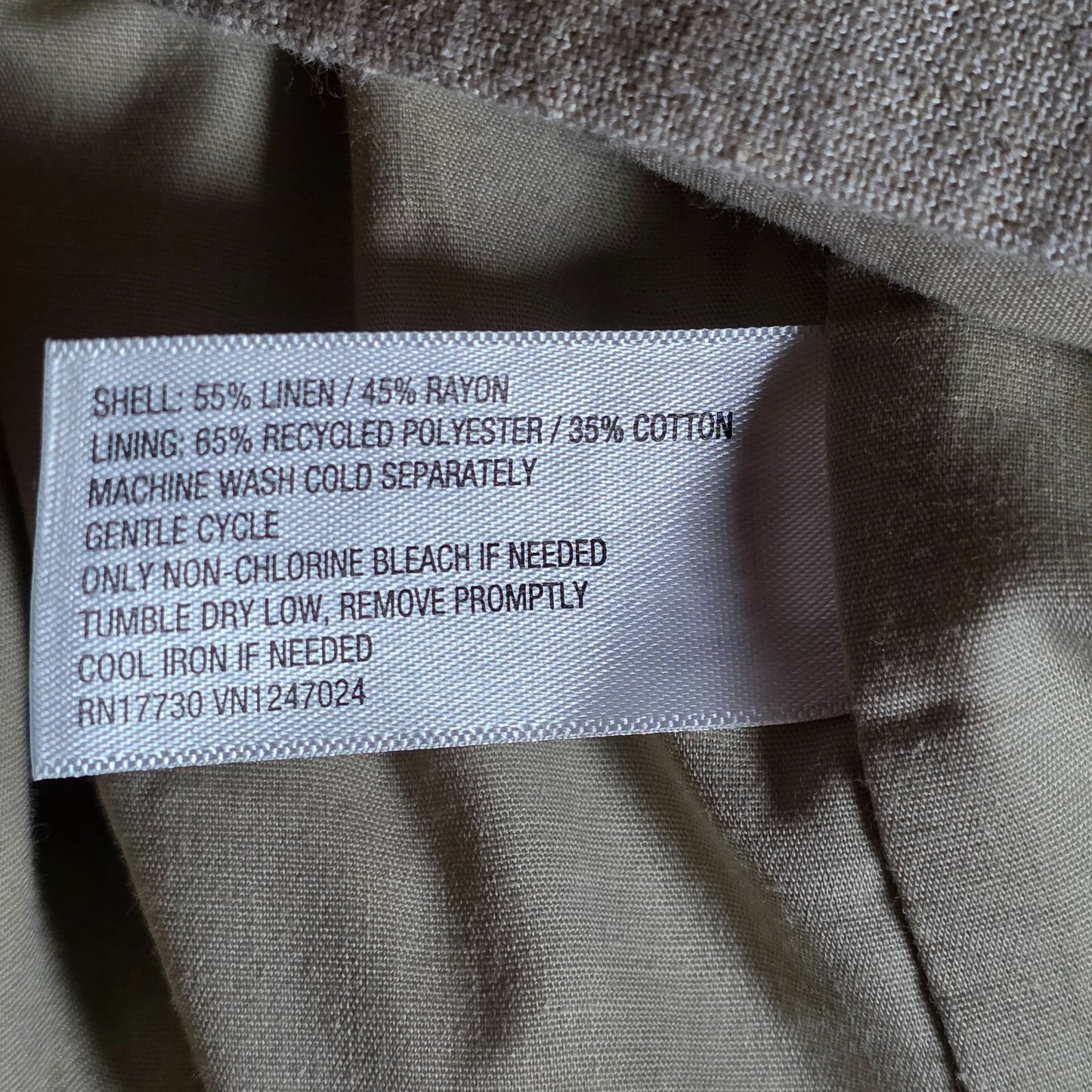 NWT New A New Day Womens Beige Single-Breasted Blazer S Responsible Style Linen Blend