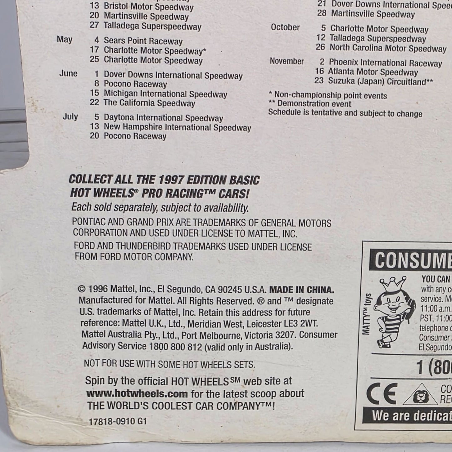 Hot Wheels 1997 John Andretti RCA Pro Racing Die-Cast Car