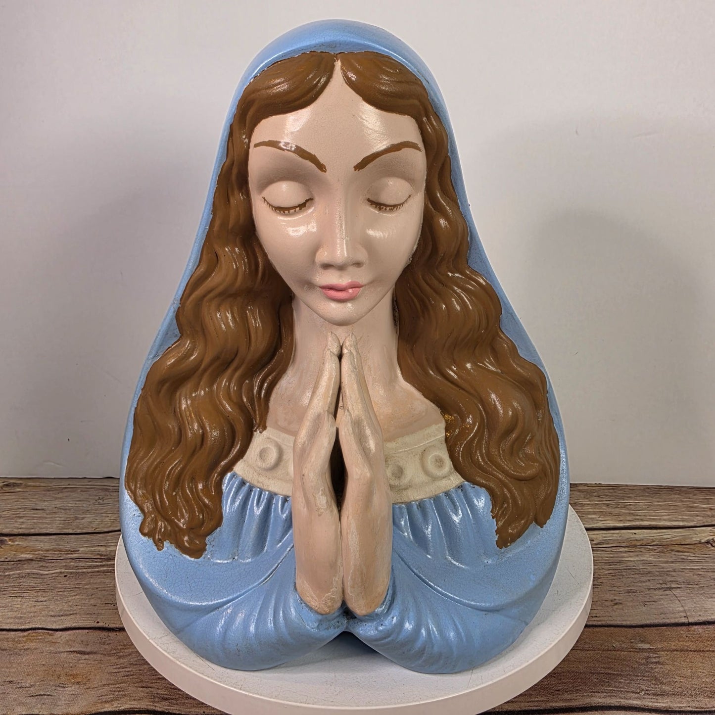 Vintage Virgin Mary Ceramic Bust Statue