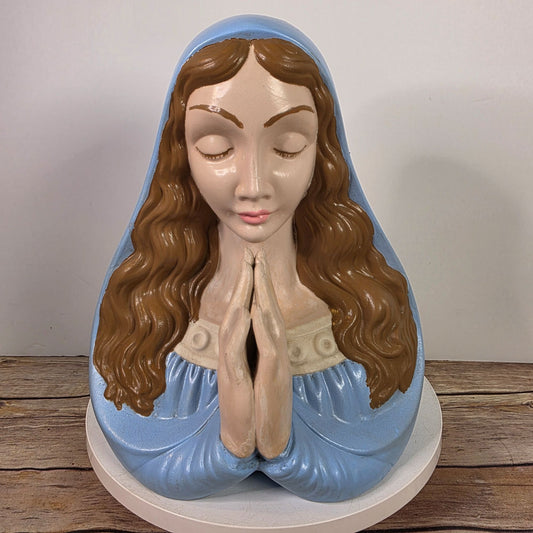 Vintage Virgin Mary Ceramic Bust Statue