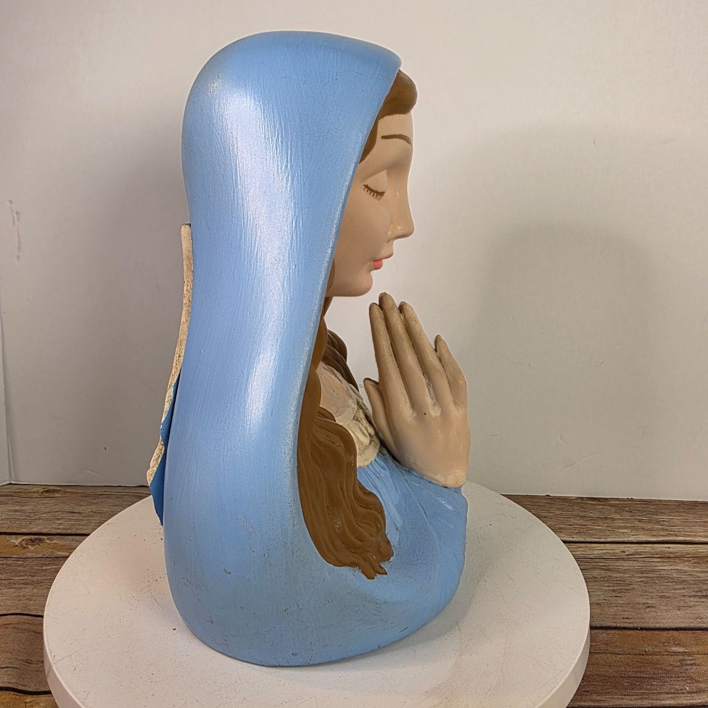 Vintage Virgin Mary Ceramic Bust Statue
