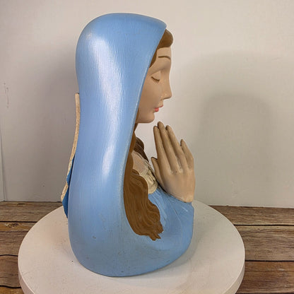 Vintage Virgin Mary Ceramic Bust Statue