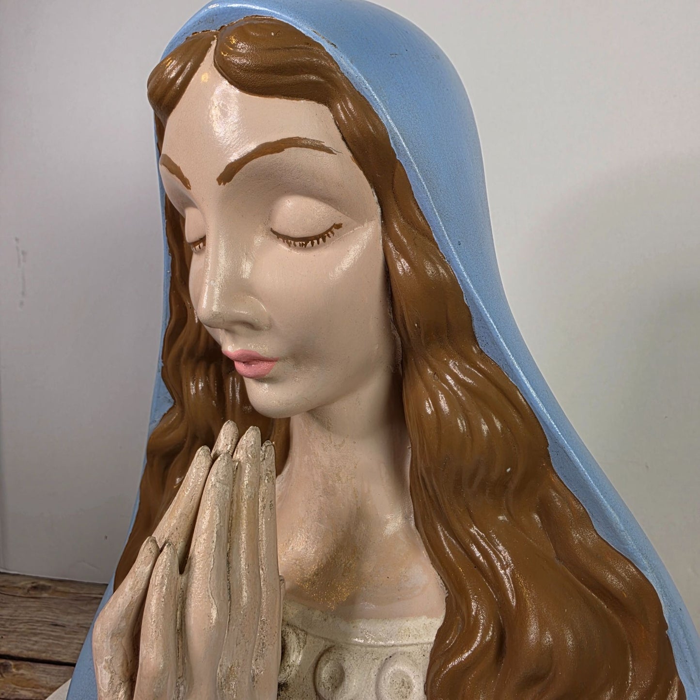Vintage Virgin Mary Ceramic Bust Statue