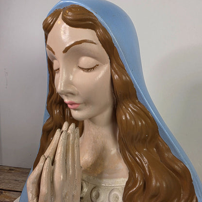 Vintage Virgin Mary Ceramic Bust Statue