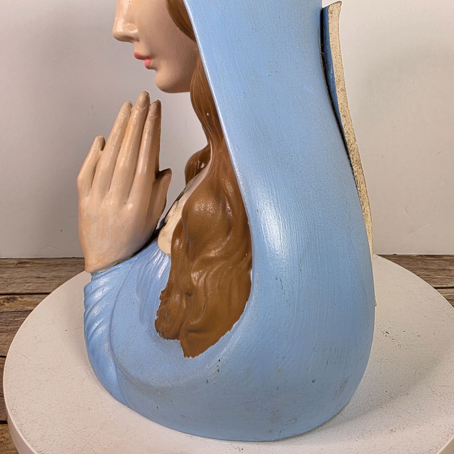 Vintage Virgin Mary Ceramic Bust Statue